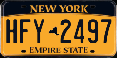 NY license plate HFY2497