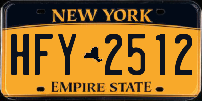 NY license plate HFY2512