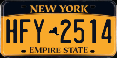 NY license plate HFY2514