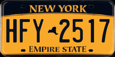 NY license plate HFY2517