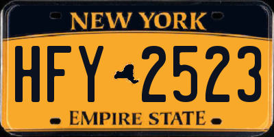 NY license plate HFY2523