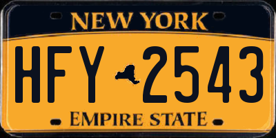 NY license plate HFY2543