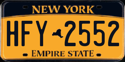 NY license plate HFY2552