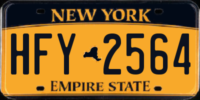 NY license plate HFY2564