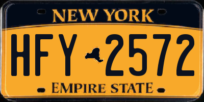 NY license plate HFY2572