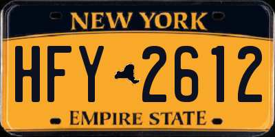 NY license plate HFY2612