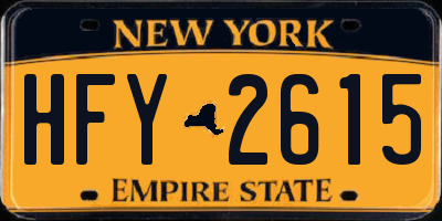 NY license plate HFY2615