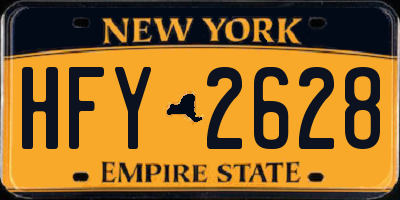 NY license plate HFY2628