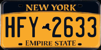 NY license plate HFY2633