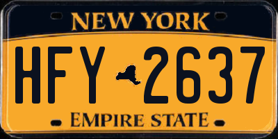 NY license plate HFY2637