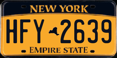 NY license plate HFY2639