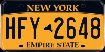 NY license plate HFY2648