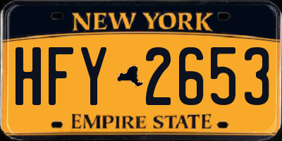 NY license plate HFY2653