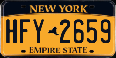 NY license plate HFY2659