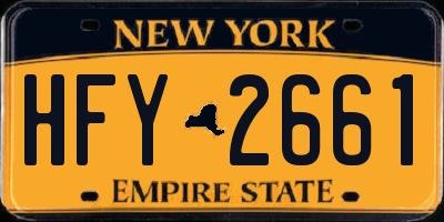 NY license plate HFY2661