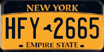 NY license plate HFY2665