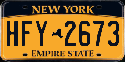 NY license plate HFY2673