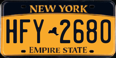 NY license plate HFY2680