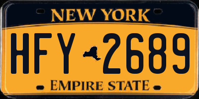 NY license plate HFY2689