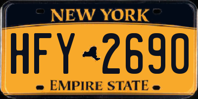 NY license plate HFY2690