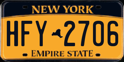 NY license plate HFY2706