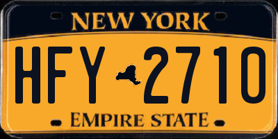 NY license plate HFY2710