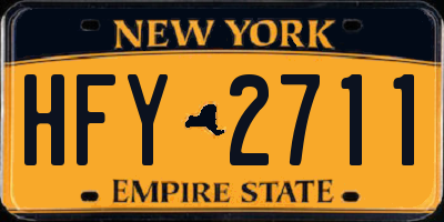 NY license plate HFY2711