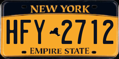 NY license plate HFY2712