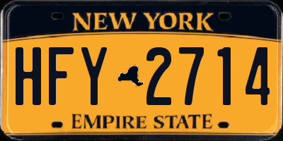 NY license plate HFY2714