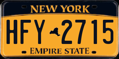 NY license plate HFY2715