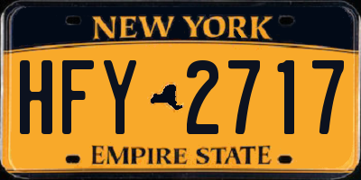 NY license plate HFY2717