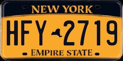 NY license plate HFY2719