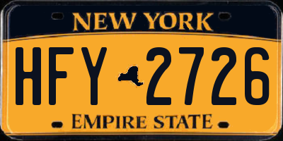 NY license plate HFY2726