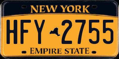 NY license plate HFY2755