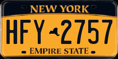 NY license plate HFY2757
