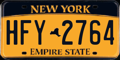 NY license plate HFY2764
