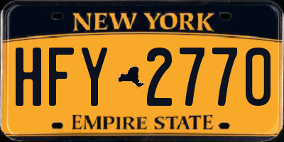 NY license plate HFY2770