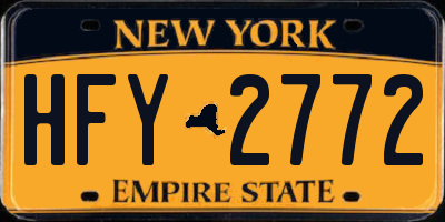 NY license plate HFY2772