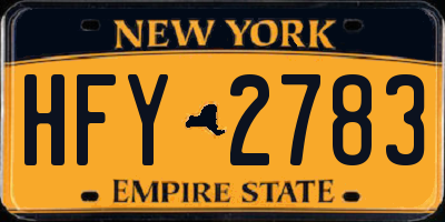 NY license plate HFY2783