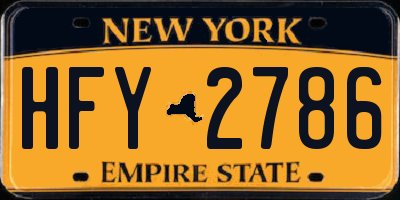NY license plate HFY2786