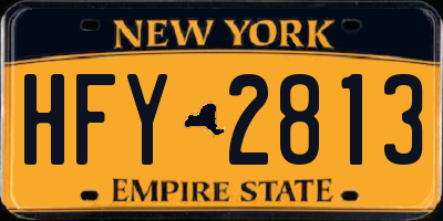NY license plate HFY2813