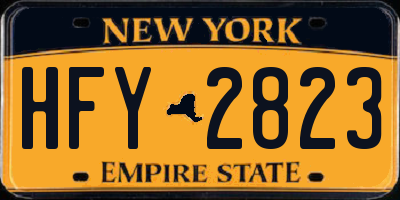 NY license plate HFY2823