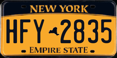 NY license plate HFY2835