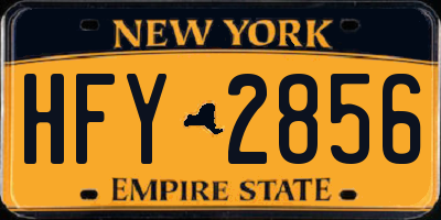 NY license plate HFY2856