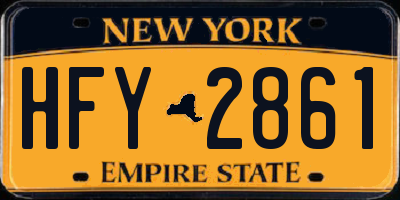 NY license plate HFY2861
