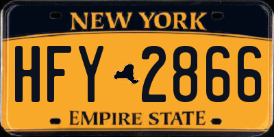 NY license plate HFY2866
