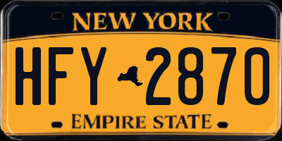 NY license plate HFY2870