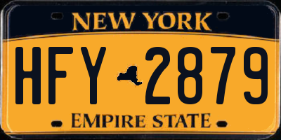 NY license plate HFY2879