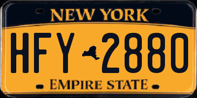 NY license plate HFY2880
