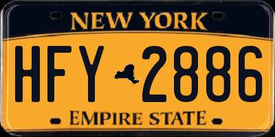 NY license plate HFY2886